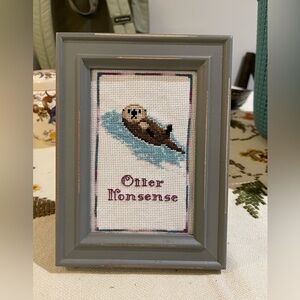 Handmade Otter Cross-Stitch